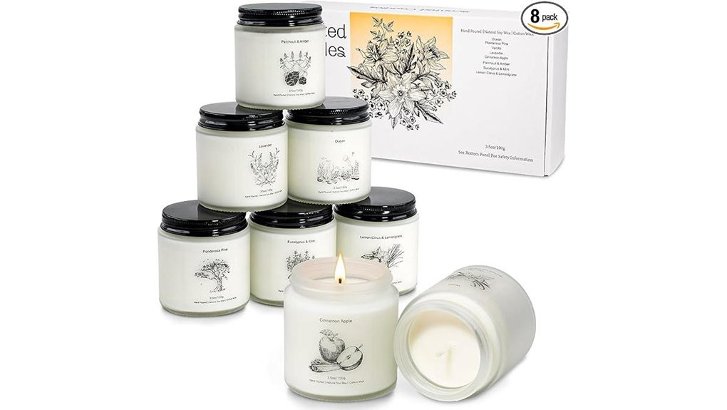 eight pack soy aromatherapy candles