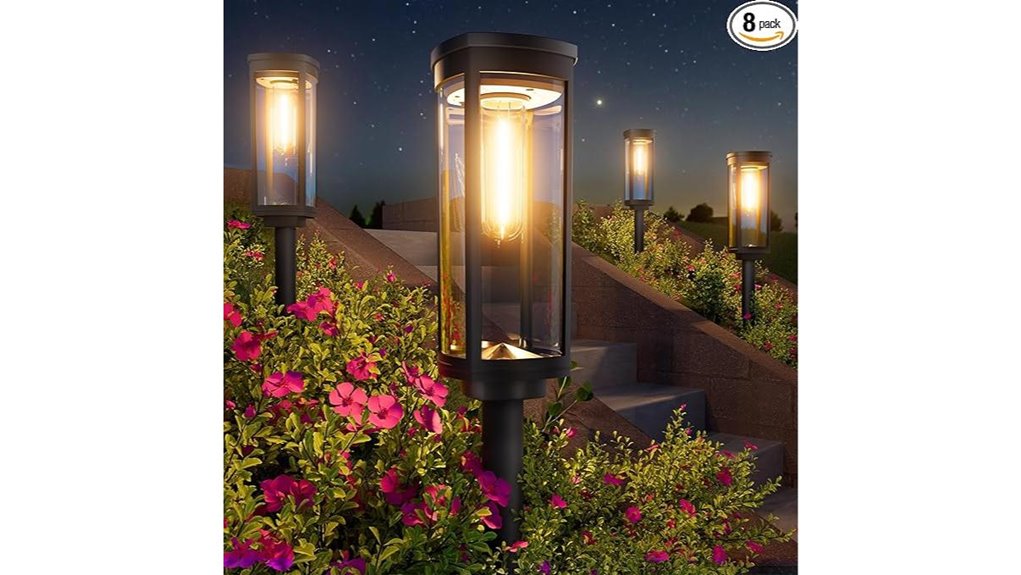 eight pack waterproof solar pathway lights