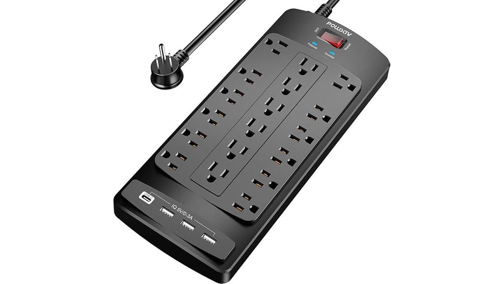 eighteen outlet surge protector strip
