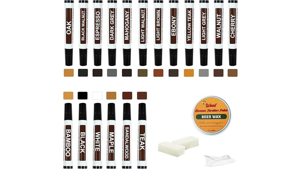 eighteen piece wood repair markers