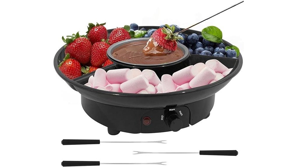 electric chocolate and cheese fondue kit