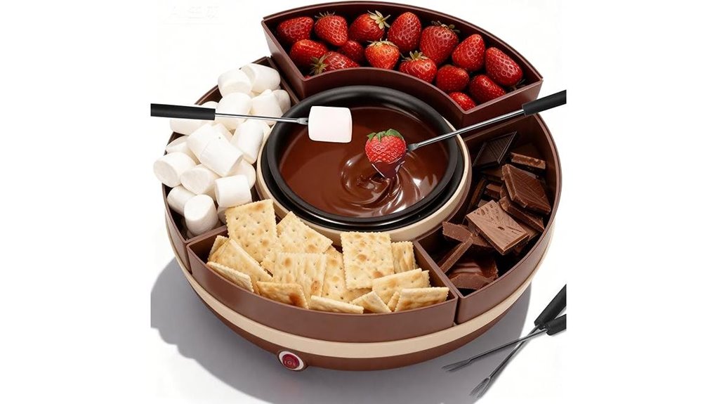 electric four section fondue station