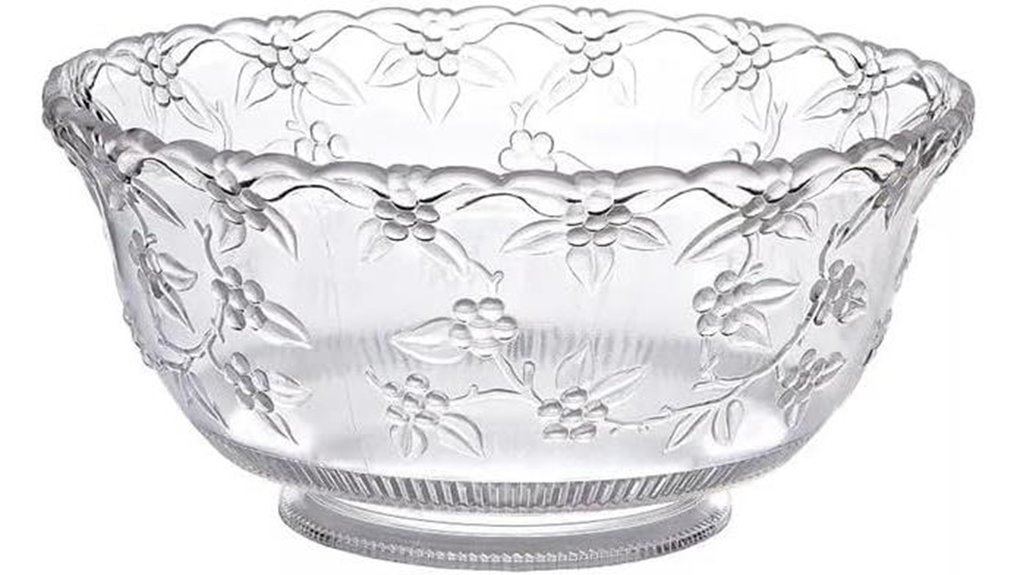 elegant clear heavyweight punch bowl