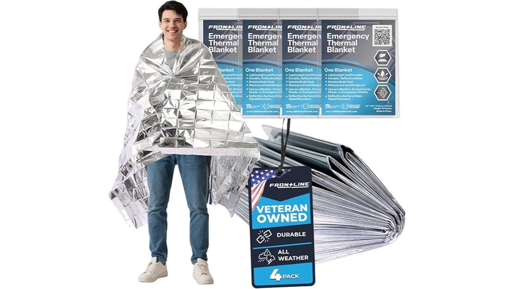 emergency mylar blankets 4 pack