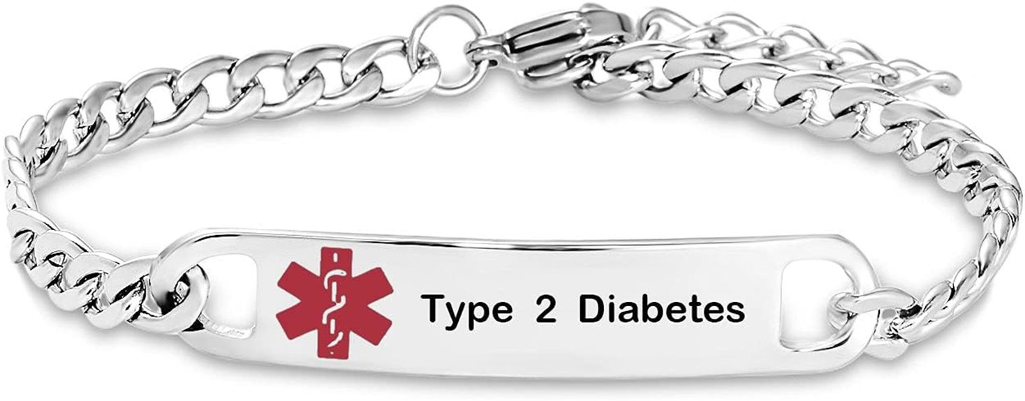 engraved stainless steel medical bracelet