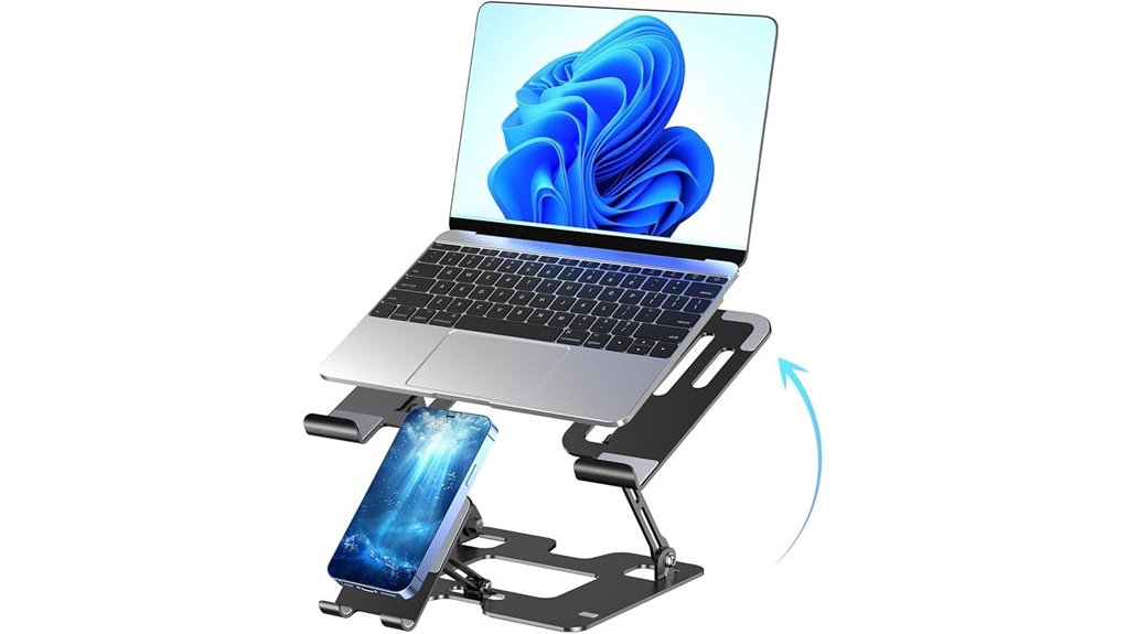 ergonomic adjustable laptop phone stand