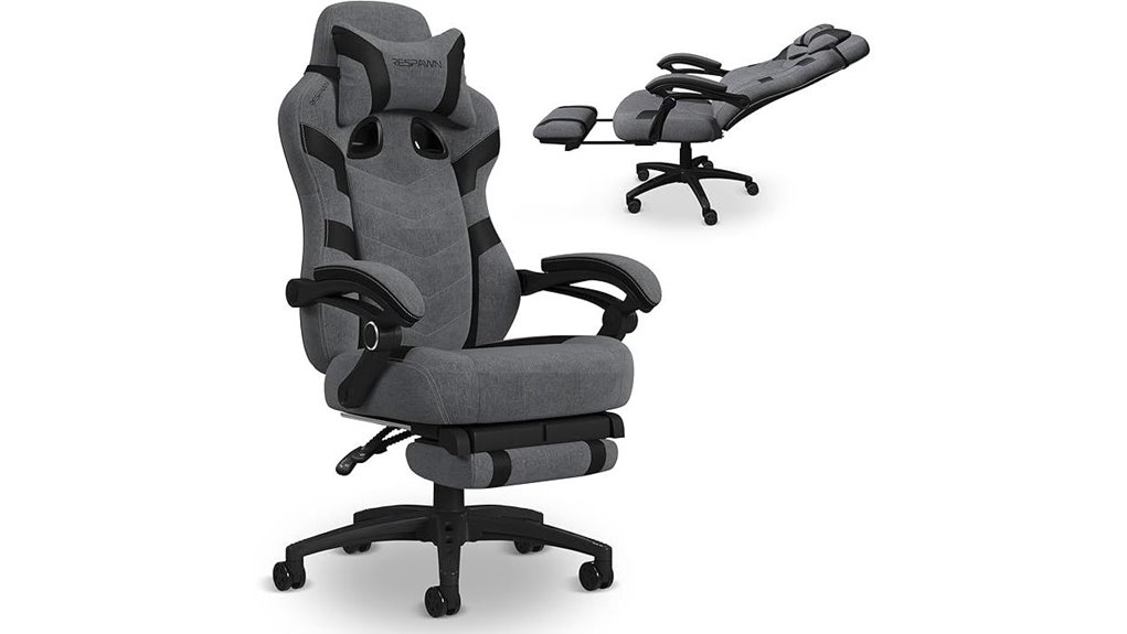 ergonomic gaming chair with footrest