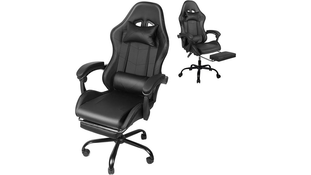 ergonomic gaming chair with footrest