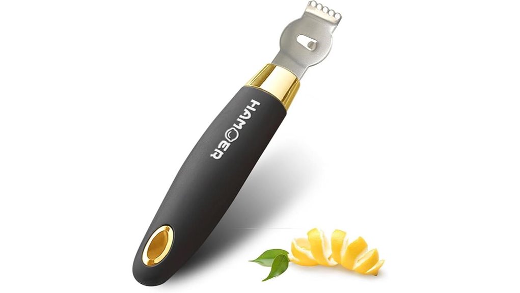 ergonomic gold black lemon zester