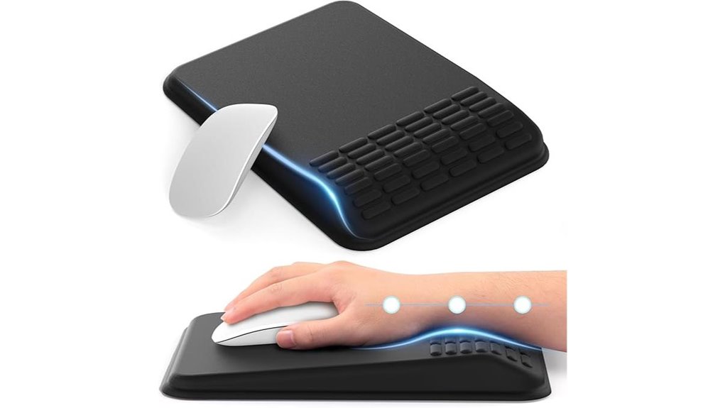 ergonomic memory foam mousepad with wrist support