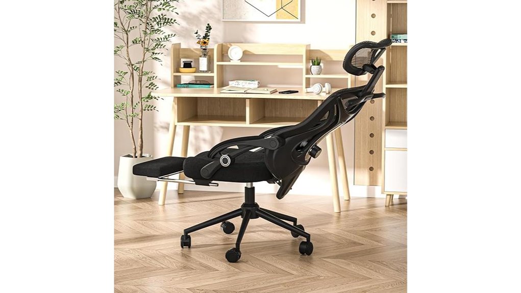 ergonomic mesh chair with footrest