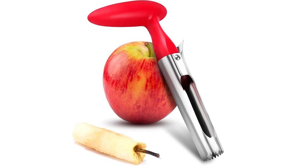 ergonomic red handled apple corer