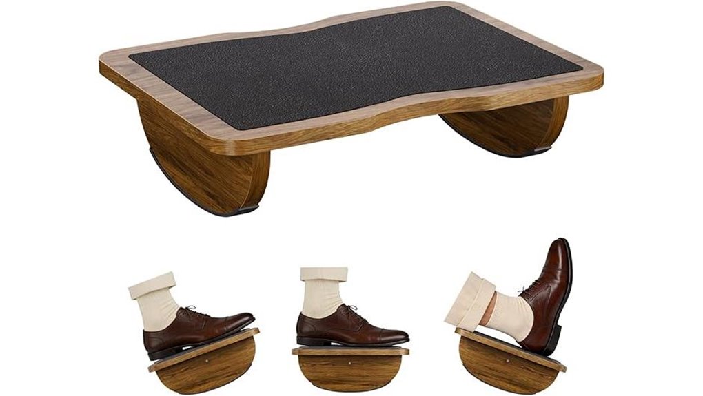 ergonomic wooden under desk footrest