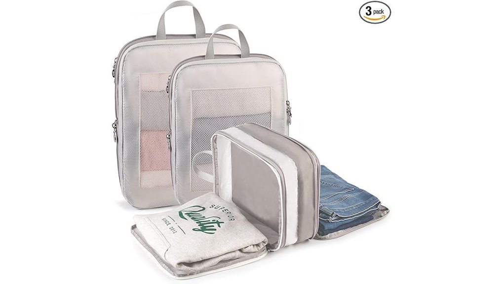 expandable double sided compression packing cubes