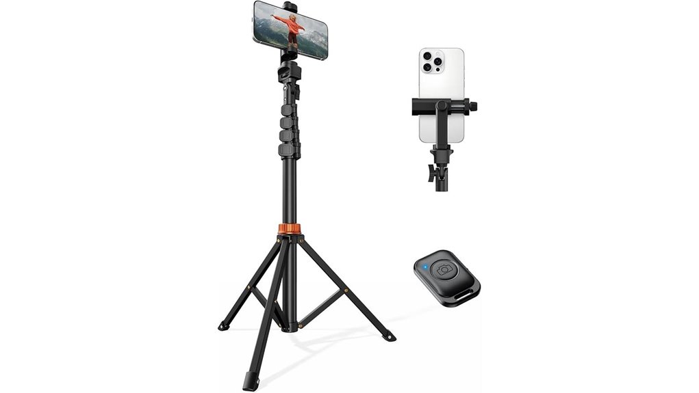extendable 66 inch phone tripod
