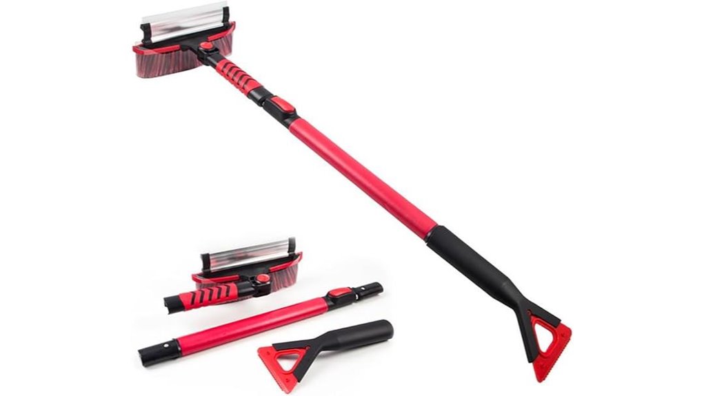extendable pivoting heavy duty snowbrush
