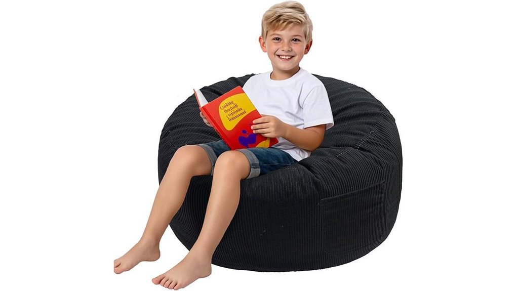 extra large black memory foam beanbag