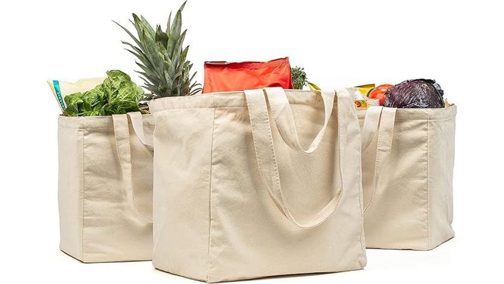 extra large foldable canvas grocery tote