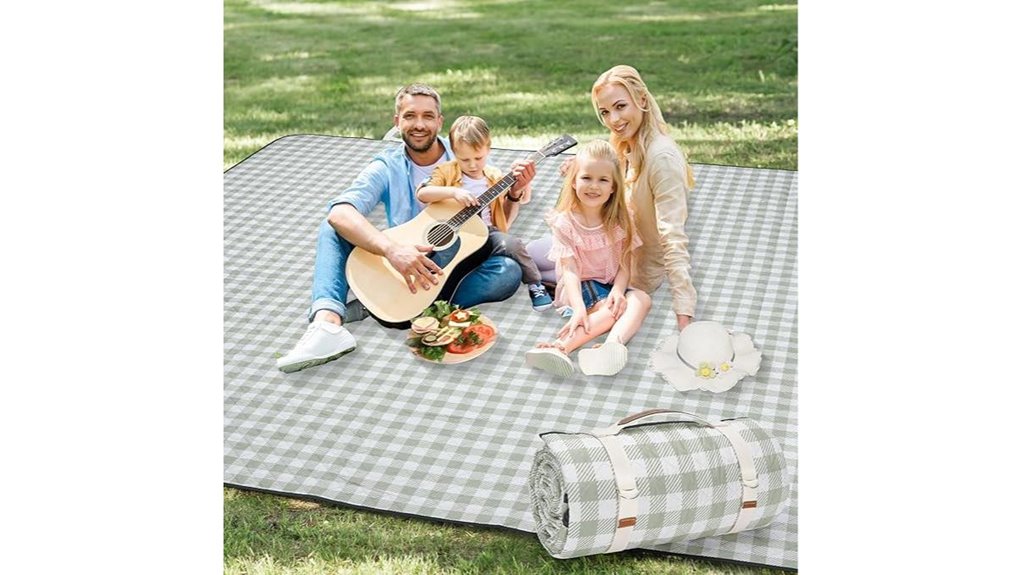extra large green waterproof picnic blanket