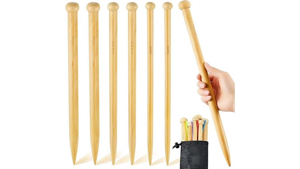 extra large wooden knitting needles
