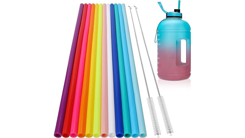 extra long reusable silicone straws