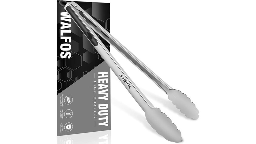 extra long stainless steel grill tongs