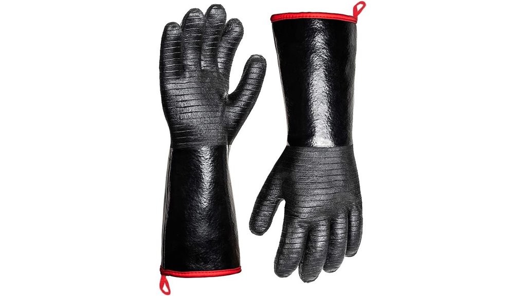 extreme heat resistant neoprene grill gloves