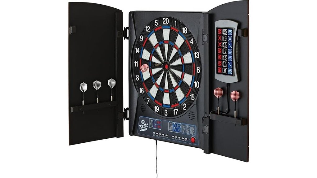 fat cat electronic dartboard cabinet