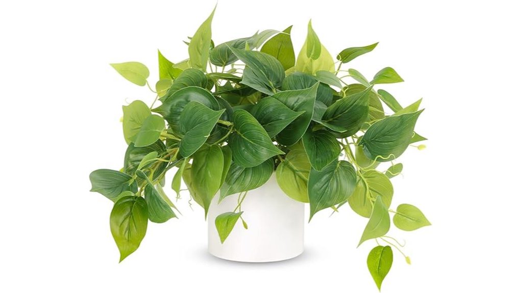 faux pothos in ceramic pot