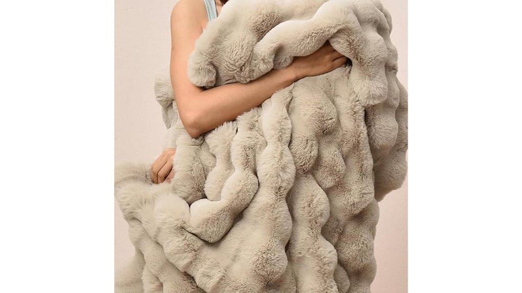 faux rabbit fur plush throw