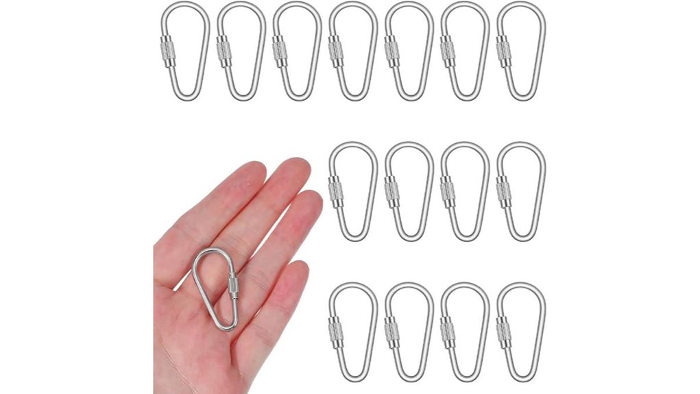 fifteen mini twist lock stainless carabiners