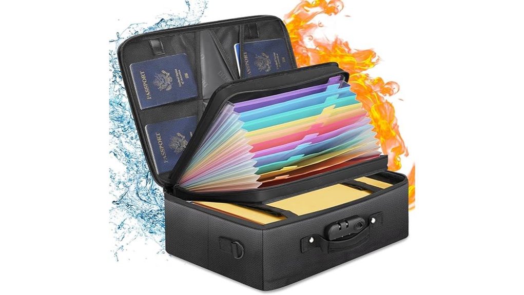 fireproof waterproof lockable organizer