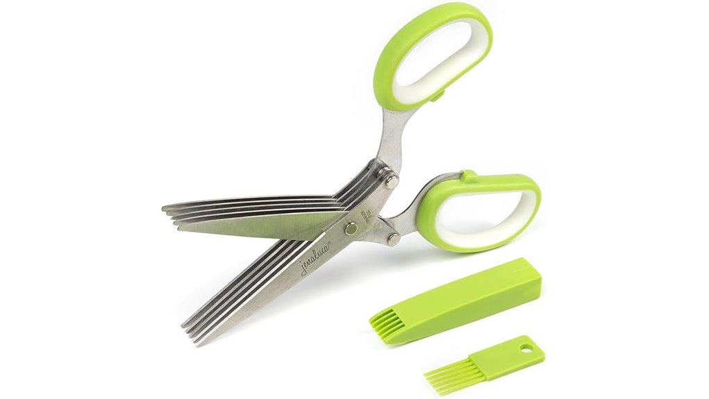 five blade herb scissors with comb