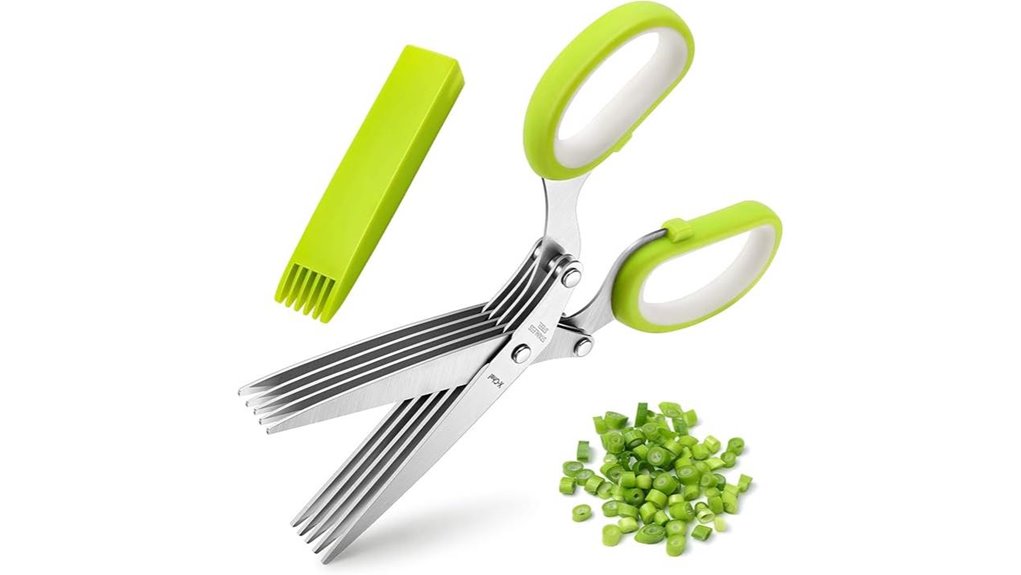 five blade herb scissors with cover