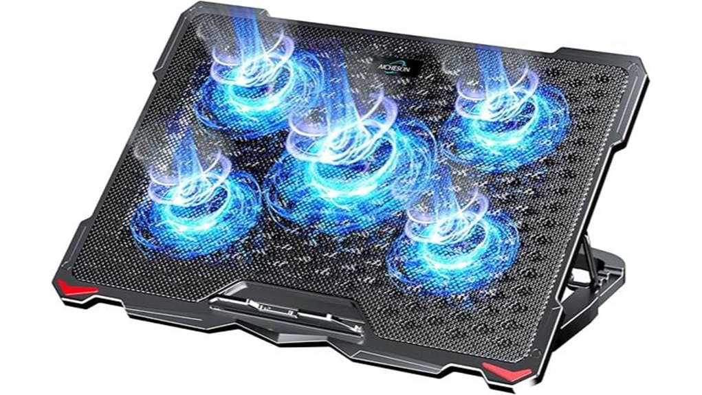 five fan 17 3 inch cooling pad