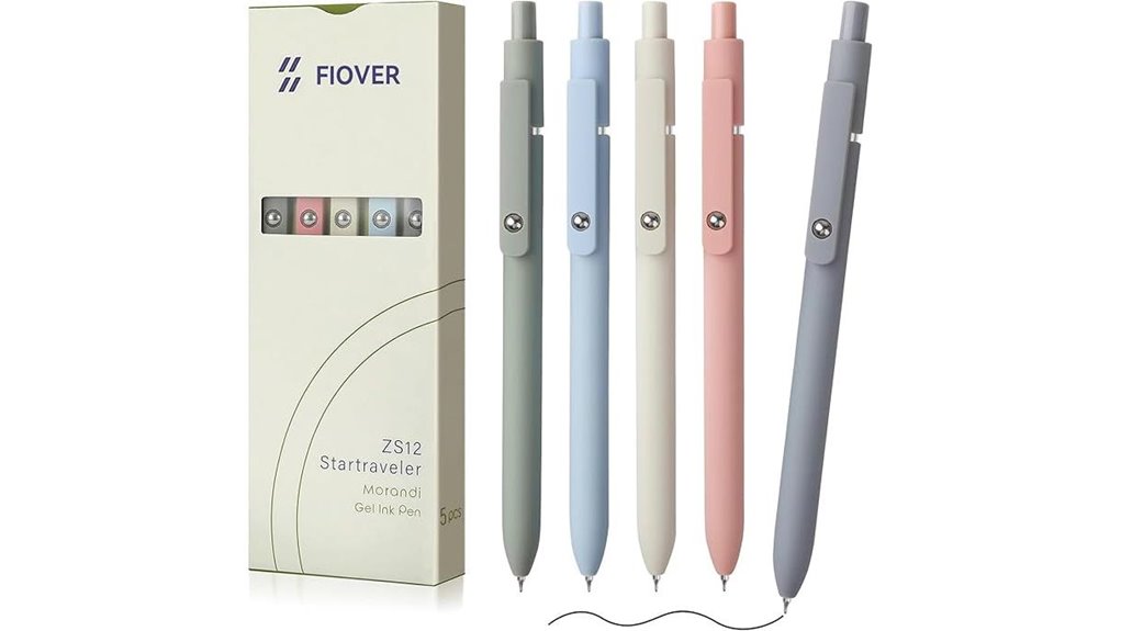 five pack black fine point gel pens