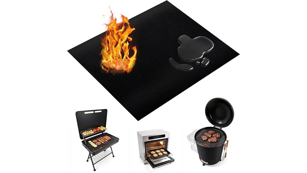 five pack black nonstick grillmats