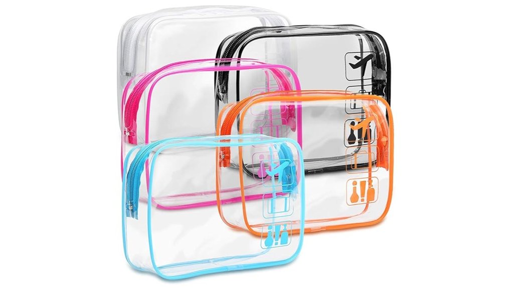 five pack clear tsa approved toiletry bags