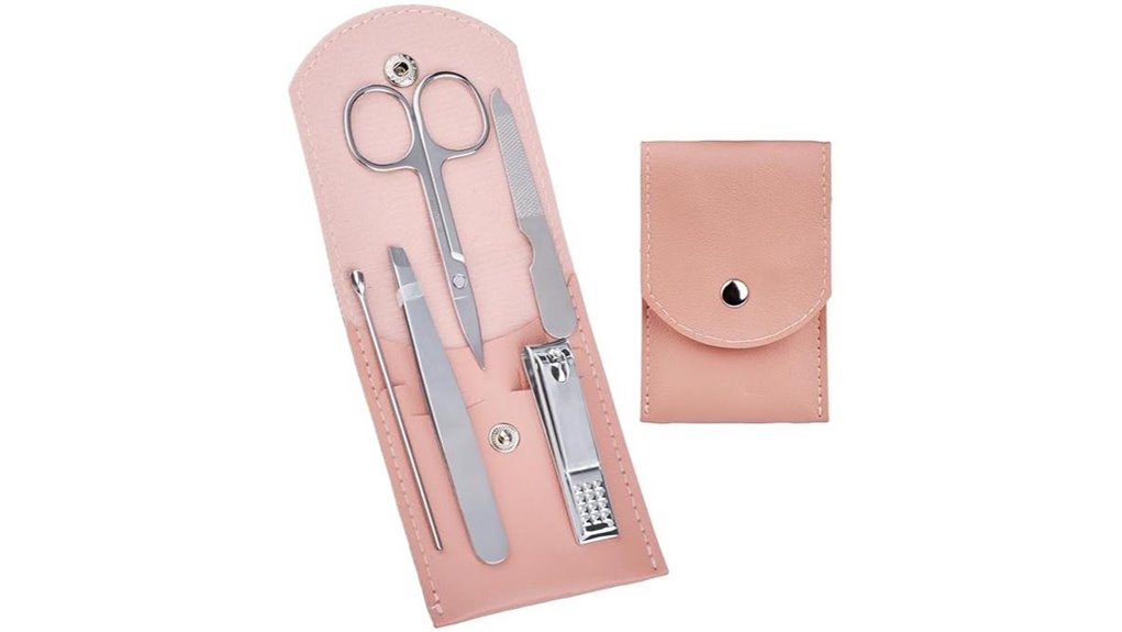 five piece stainless steel manicure kit
