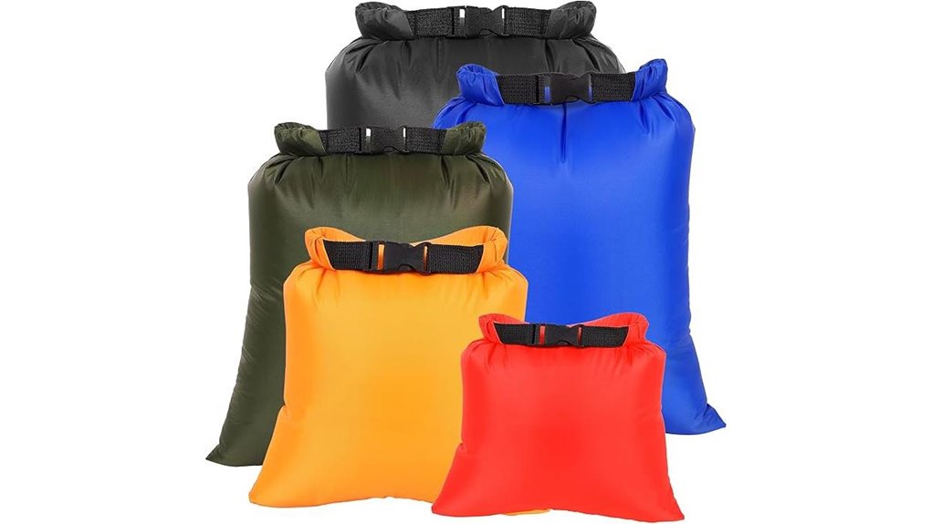 five piece ultralight waterproof sacks