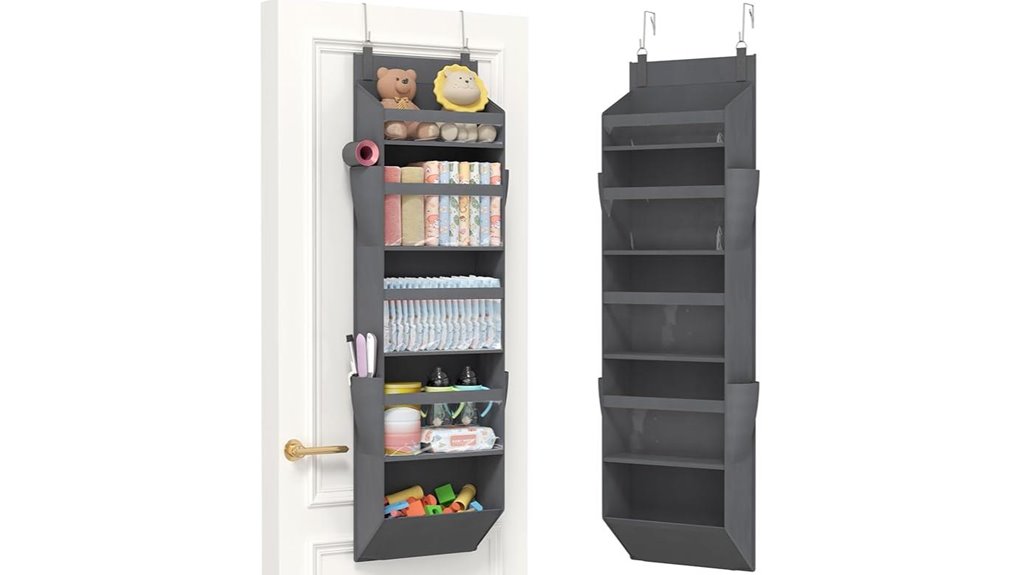 five section gray door organizer