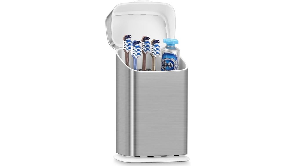 five slot covered toothbrush organizer