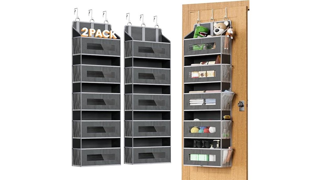 five tier over door clear pocket organizer