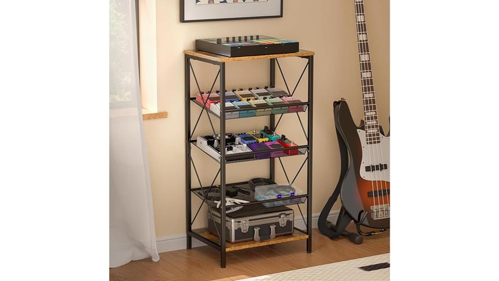 five tier wooden pedal stand