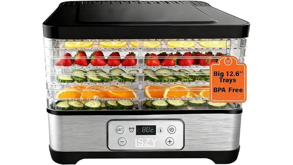 five tray bpa free food dehydrator