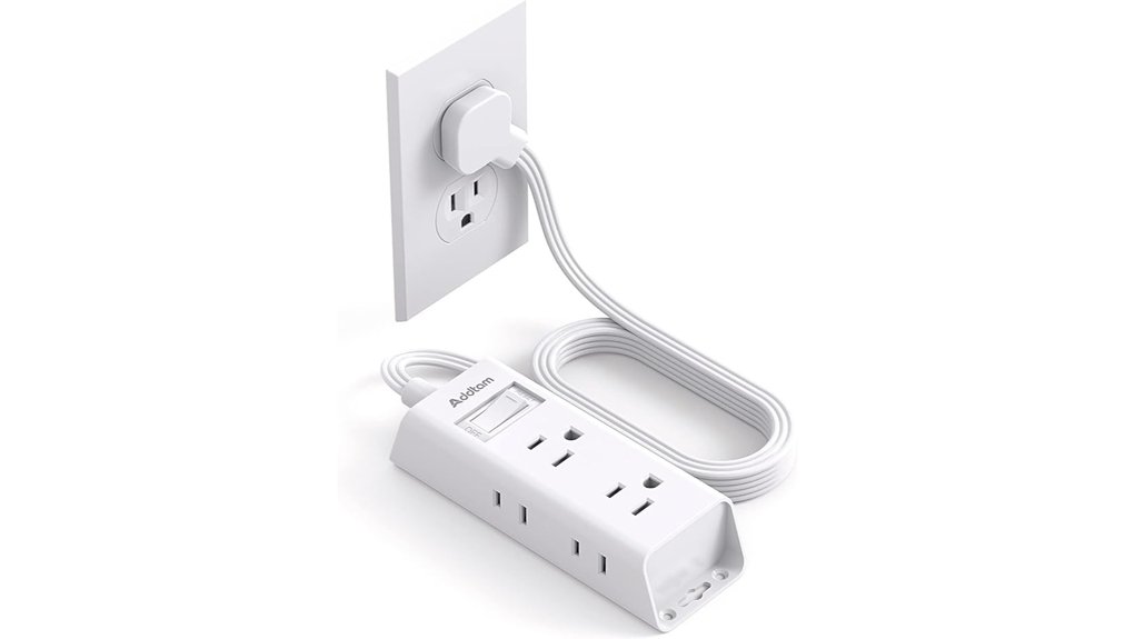flat plug 6 outlet extension cord
