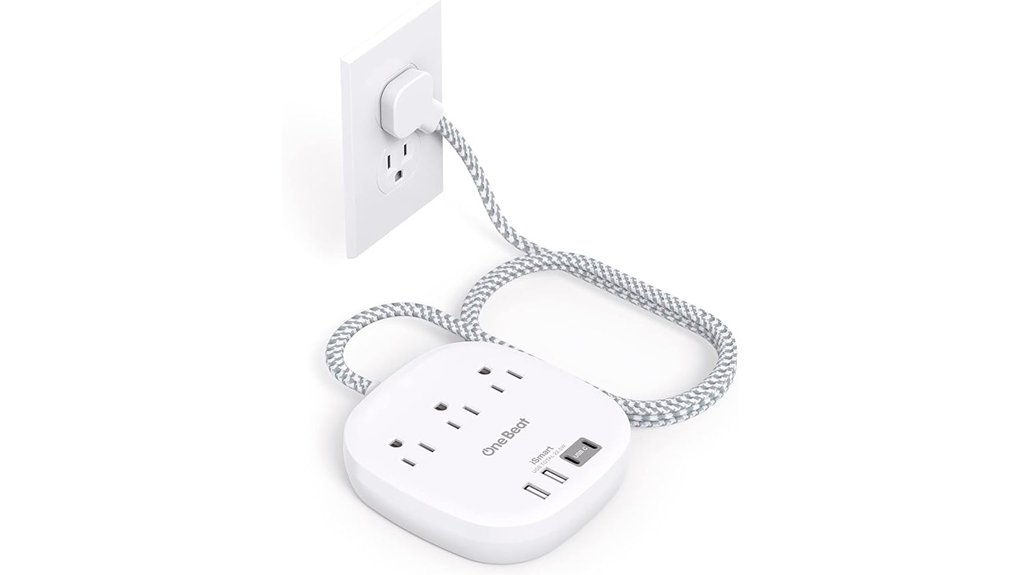 flat plug power strip