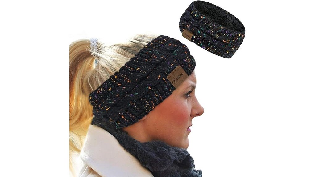 fleece lined cable knit earwarmer