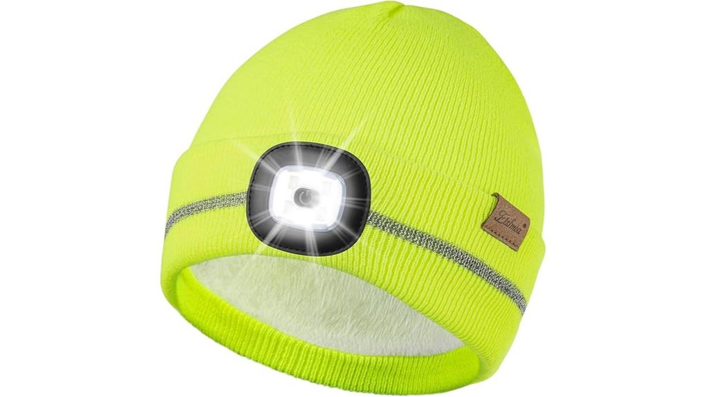 fleece lined reflective led beanie