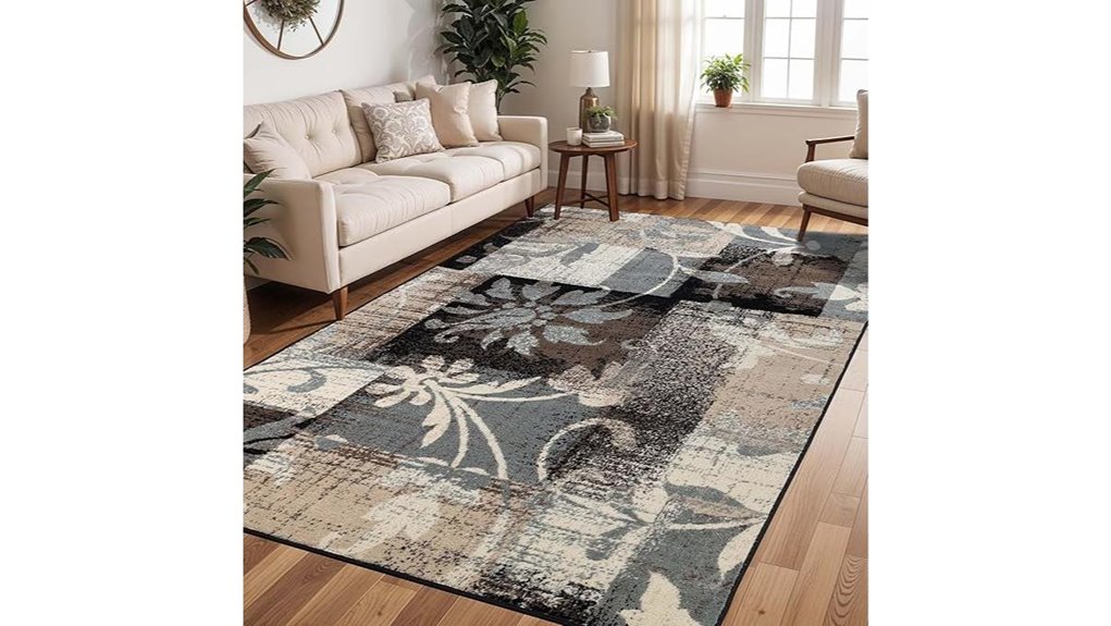 floral geometric indoor rug